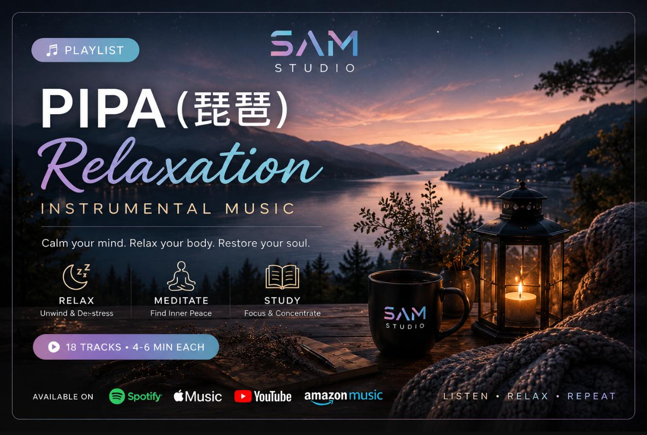 Relaxation collection cover art - PIPA Relaxation Instrumental Music playlist card